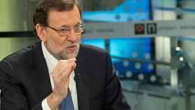 El presidente del Gobierno, Mariano Rajoy, durante la entrevista de este lunes en Antena 3