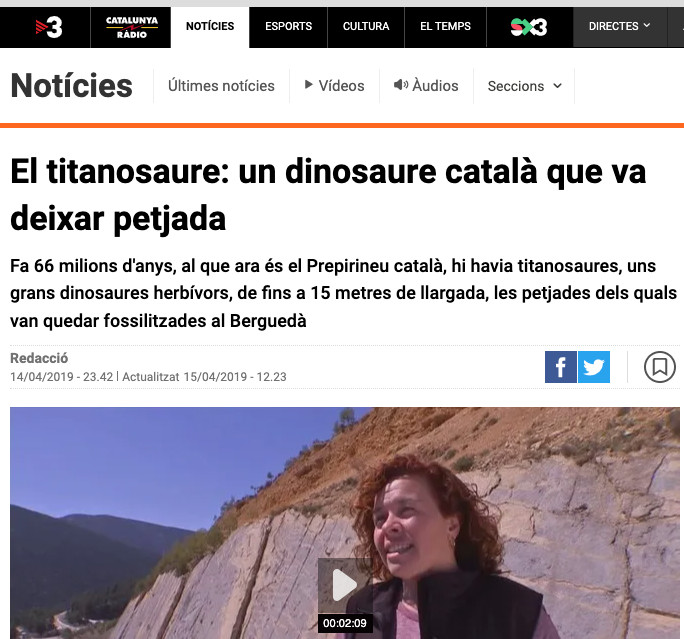 El dinosaurio catalán, en la web de TV3