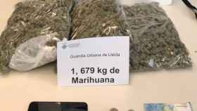 Esta es la droga incautada por la Guardia Urbana de Lleida a un ciclista / GUARDIA URBANA