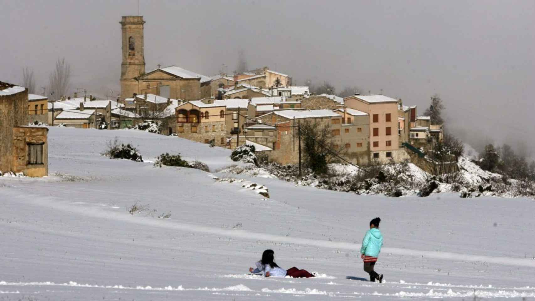 Nieve en Tarragona durante la ola de frío / EFE