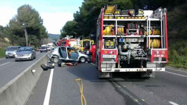 Restos del accidente ocurrido en la C-17 / CCMA