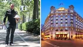 Romain Fornell, chef del Caelis, y la fachada del Palace Hotel Barcelona