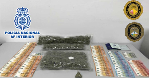 La droga y el dinero intervenidos a los investigados / CNP