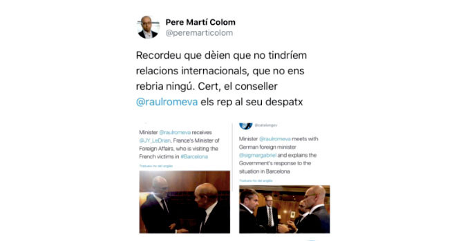 El polémico twit de Carles Martí, jefe de prensa de Carles Puigdemont / CG