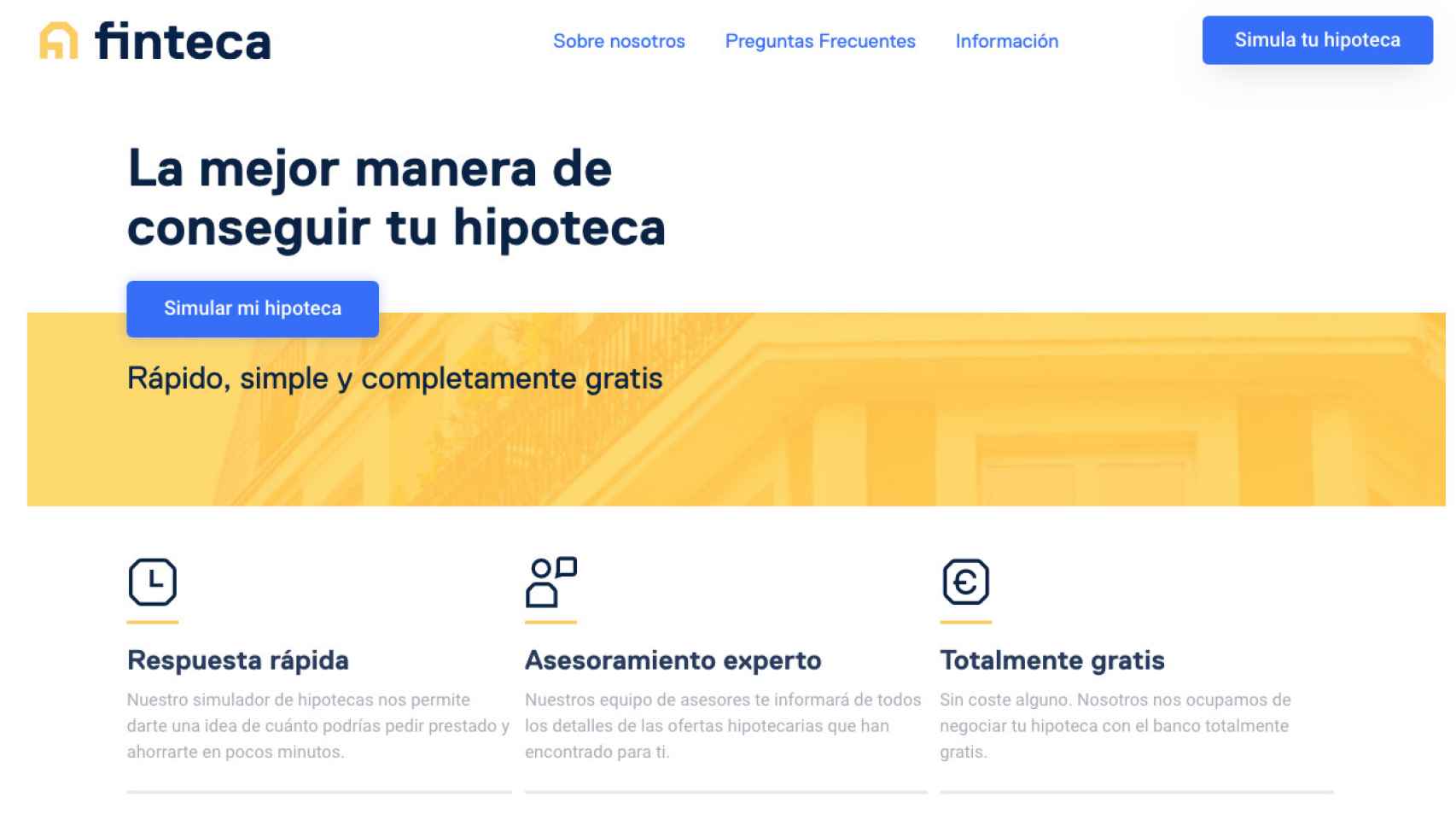 Detalle de la web de Finteca, la 'start up' que busca ampliar su presencia