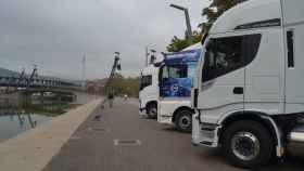 Camiones españoles aparcados cerca de la frontera francesa del País Vasco / EUROPA PRESS