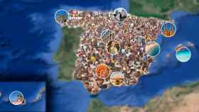 Mapa con los puntos turísticos más visitados de España. / FOTOMONTAJE CG