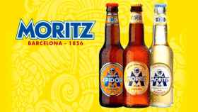 Botellines de la marca de cerveza Moritz