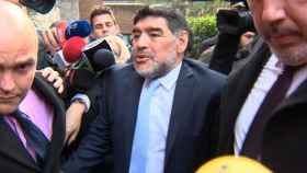 El ex jugador de fútbol Diego Armando Maradona, en Madrid