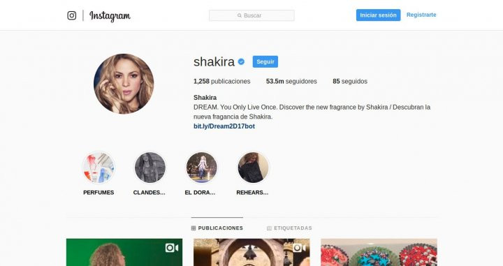 Una imagen del Instagram de Shakira
