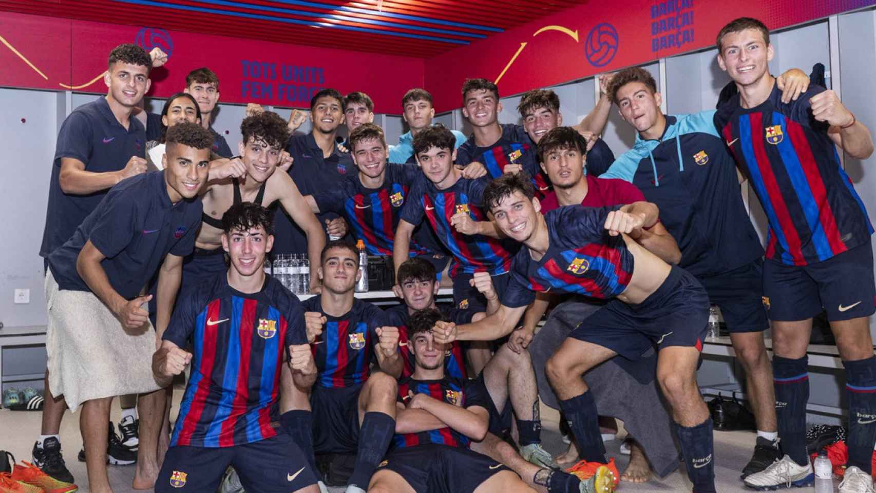El Juvenil A del Barça, tras conquistar la clasificación a octavos de Youth League / FCB