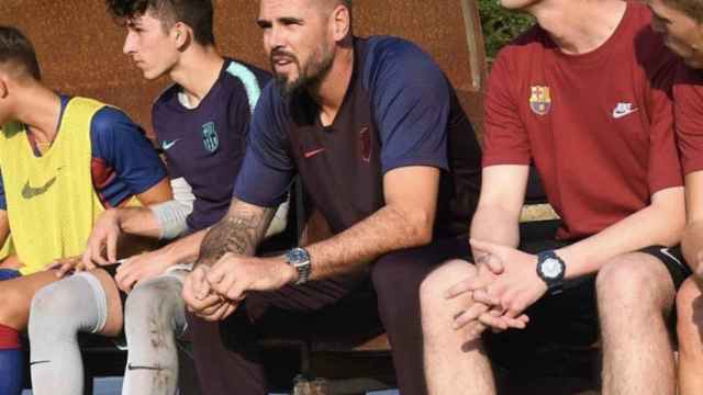 Una foto de Víctor Valdés durante un partido del Juvenil A / Instagram