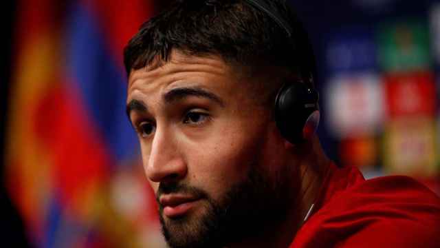 Una foto de Nabil Fekir durante la rueda de prensa previa al Barça - Olympique de Lyon de octavos de final de Champions League / EFE