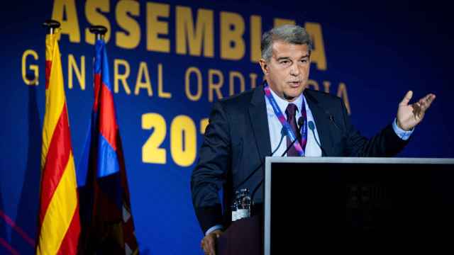 Joan Laporta en la asamblea de socios compromisarios / FCB