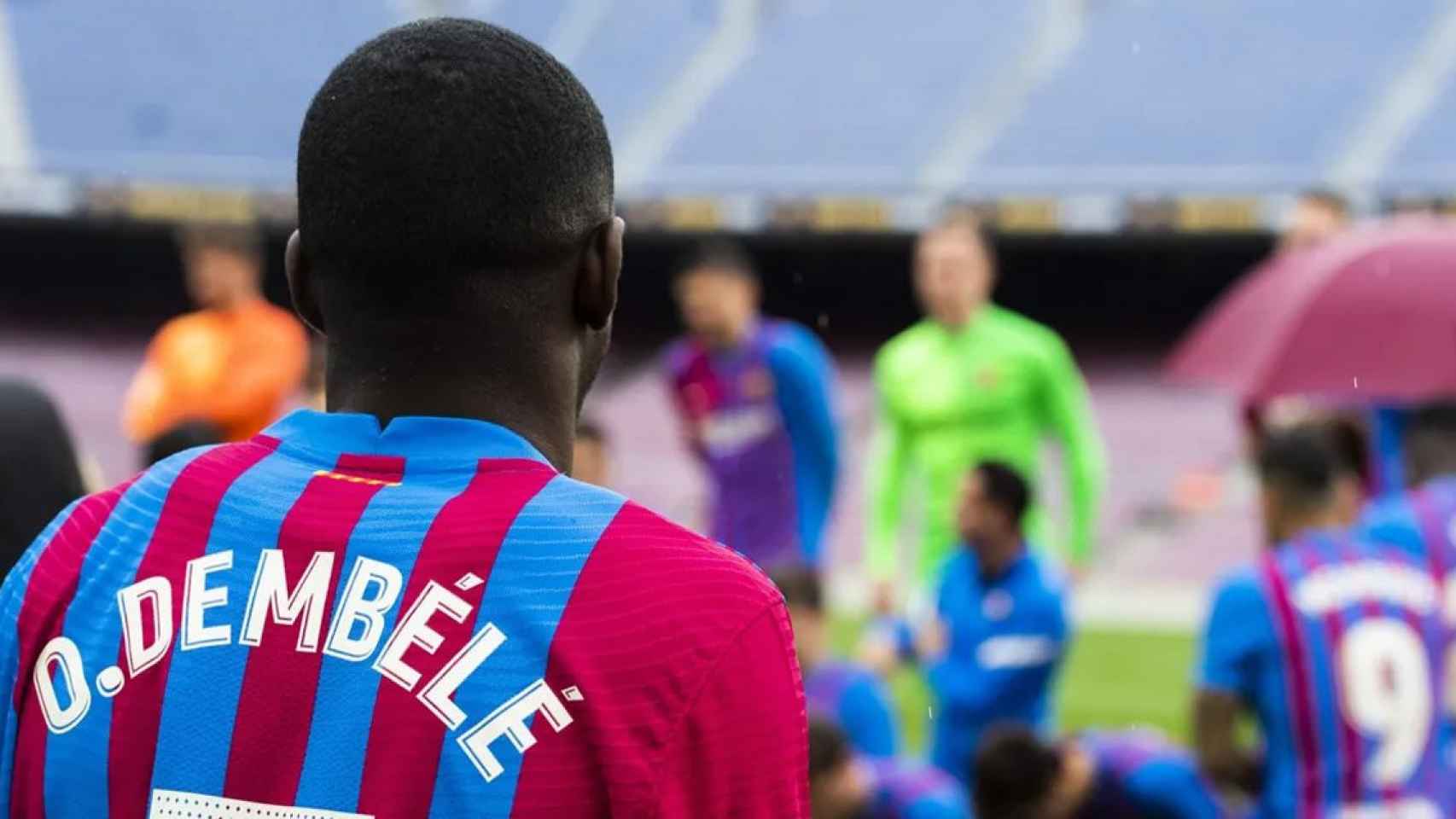 Ousmane Dembelé, en el día de la fotografía oficial del FC Barcelona 2021-22 / FCB