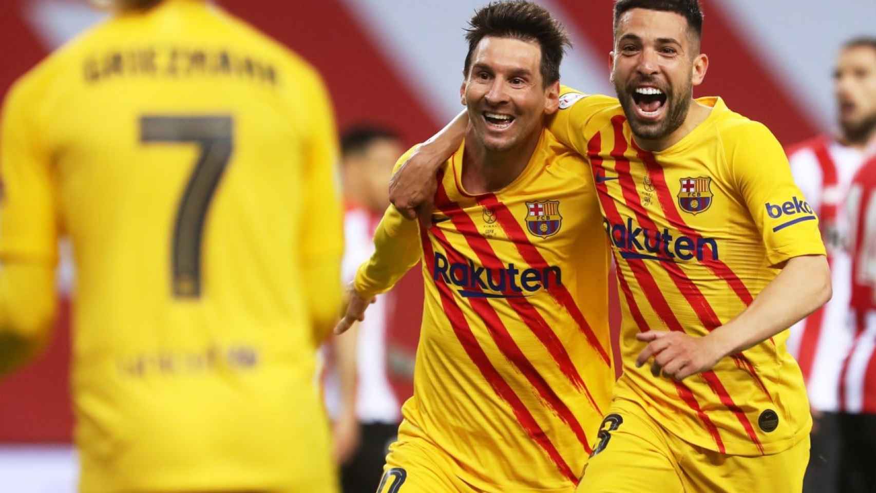 Leo Messi, celebrando con Jordi Alba un gol ante el Athletic | FCB