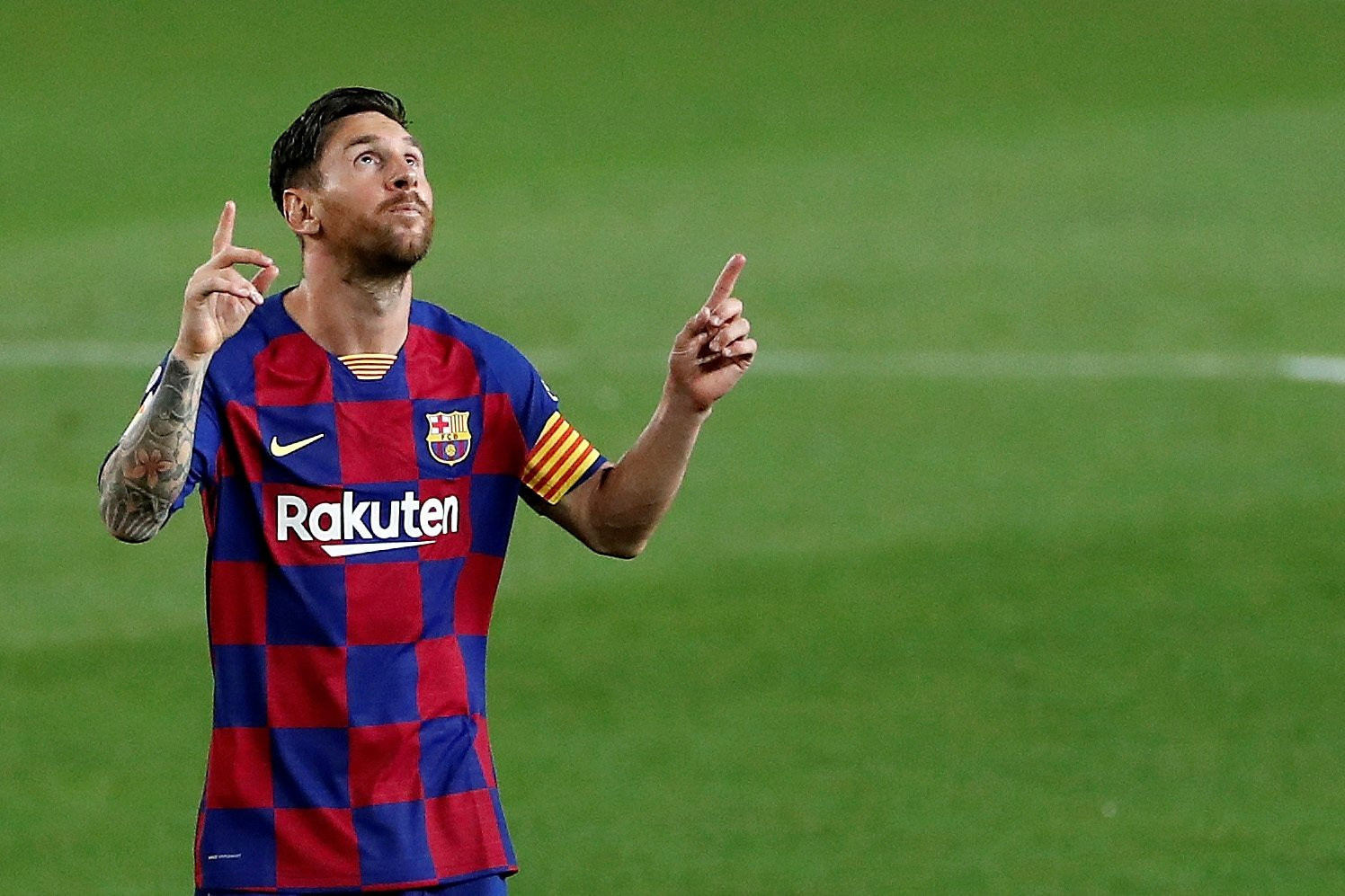 Leo Messi, celebrando su gol ante Osasuna | EFE