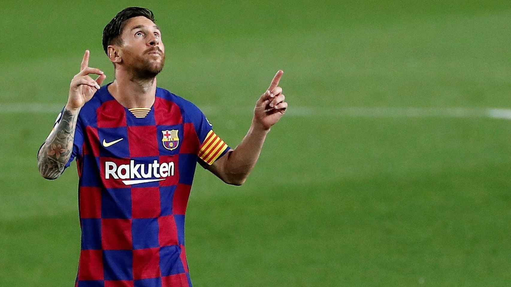 Leo Messi, celebrando su gol ante Osasuna | EFE