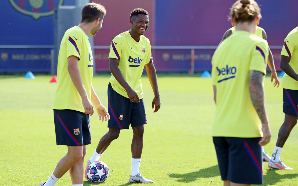 Ansu Fati en un entrenamiento del Barça / FC Barcelona