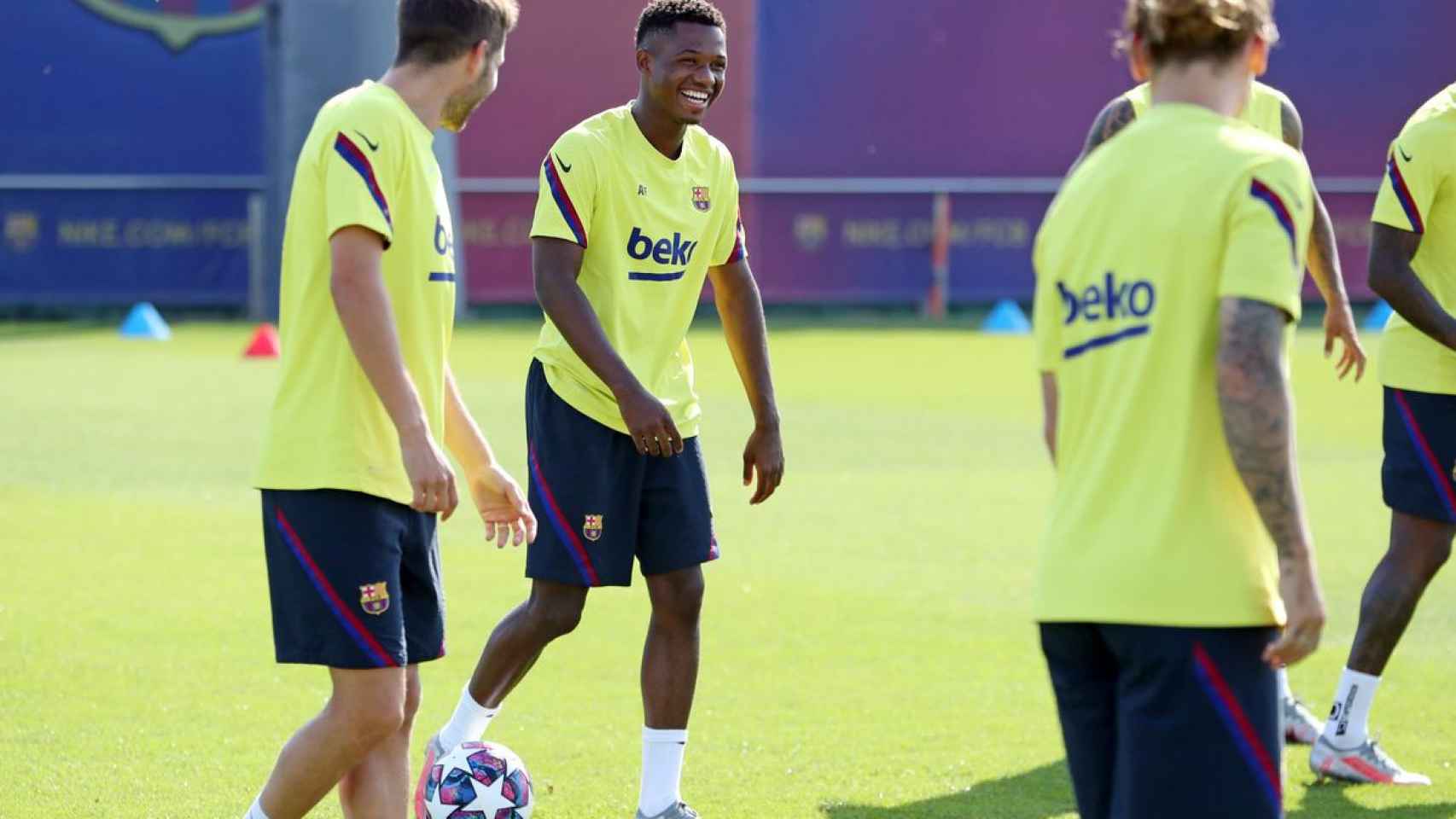 Ansu Fati en un entrenamiento del Barça / FC Barcelona