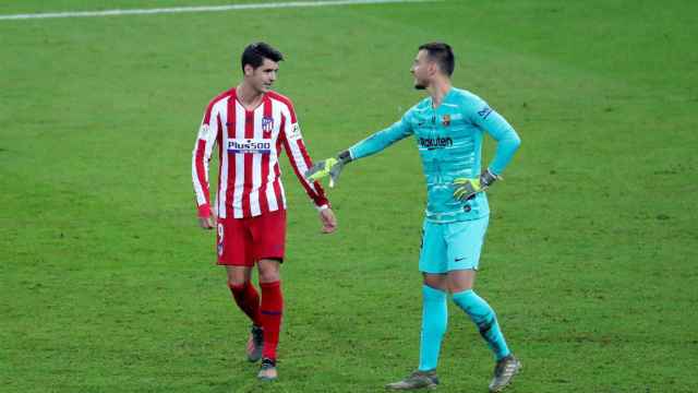 Neto después del partido contra el Atlético de Madrid / EFE