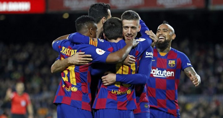 Los jugadores del Barça celebran uno de los goles ante el Leganés | FCB