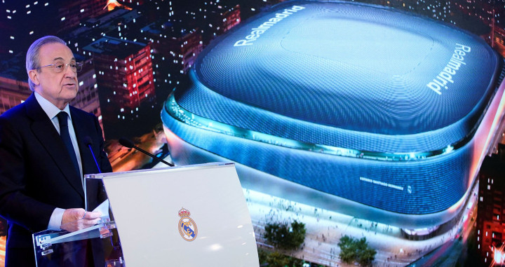 Florentino Pérez en un acto de presentación del nuevo Bernabéu / EFE