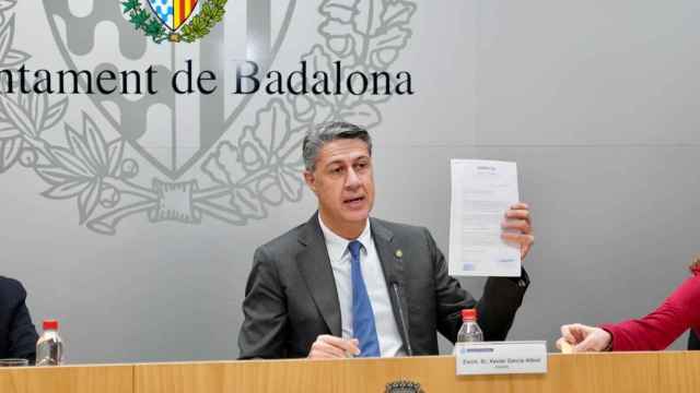 El alcalde de Badalona, Xavier García Albiol, en rueda de prensa / EP