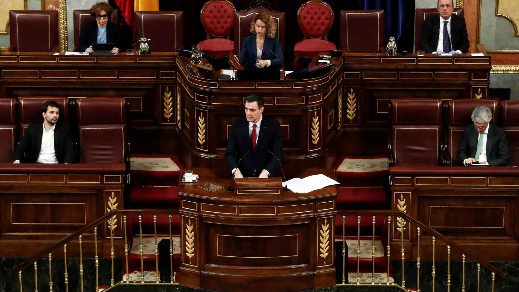 El presidente del Gobierno, Pedro Sánchez, durante el debate sobre la prórroga del estado de alarma en el Congreso / EFE