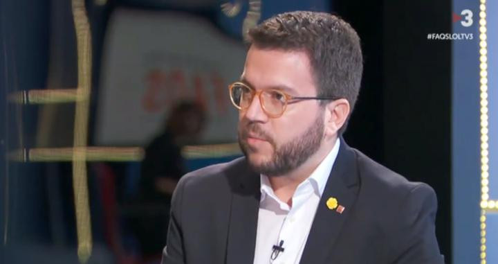 Pere Aragonès, vicepresidente económico del Govern, durante una entrevista en TV3 / CCMA