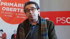 Una imagen del exsocialista Jordi Martí durante su campaña a las primarias del PSC