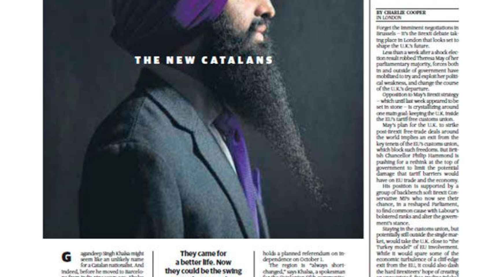La portada del semanario 'Politico' del 15 de junio de 2017 sobre Los nuevos catalanes / CG