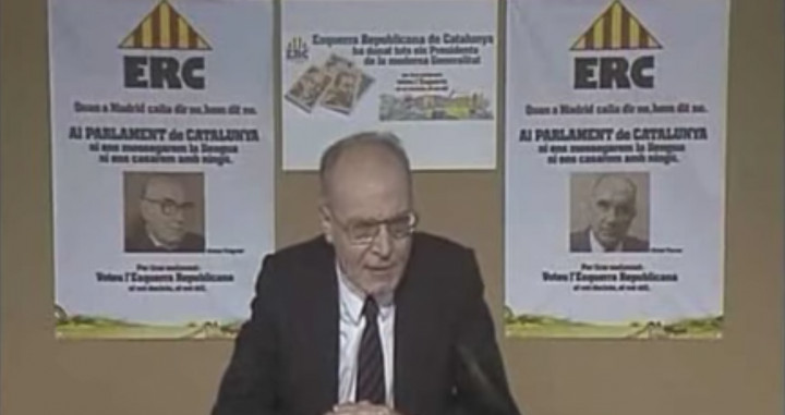 Captura del 'spot' electoral de Heribert Barrera como candidato de ERC a la presidencia de la Generalitat en 1980 / YOUTUBE