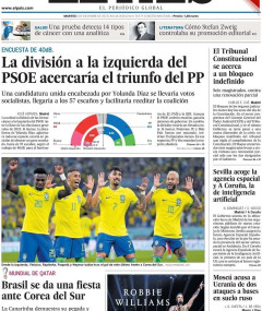 Portada de El País, 6 de diciembre de 2022