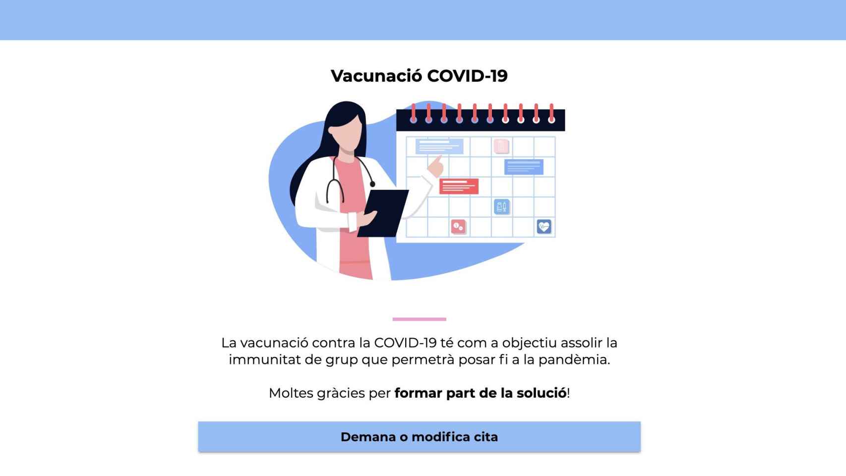 Página web de Salut para pedir cita de vacunación contra el Covid / CGa