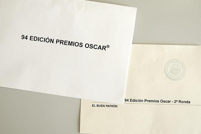 Sobre con el nombre de la candidata española a los Oscar / MORONI & TOLEDO