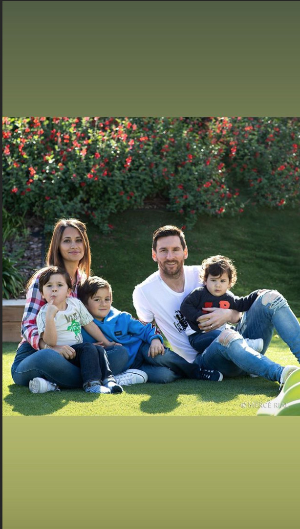 retrato de la familia de Messi