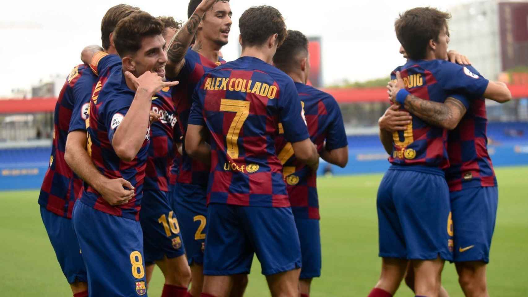 Los jugadores del Barça B, celebrando un gol | FCB