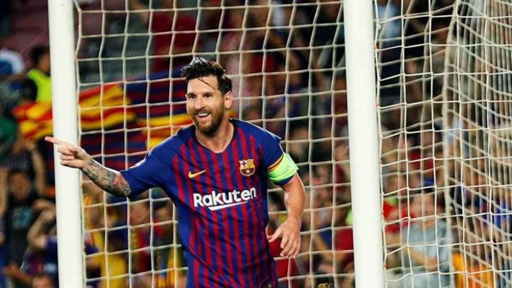 Leo Messi celebrando un gol en la Champions League / EFE