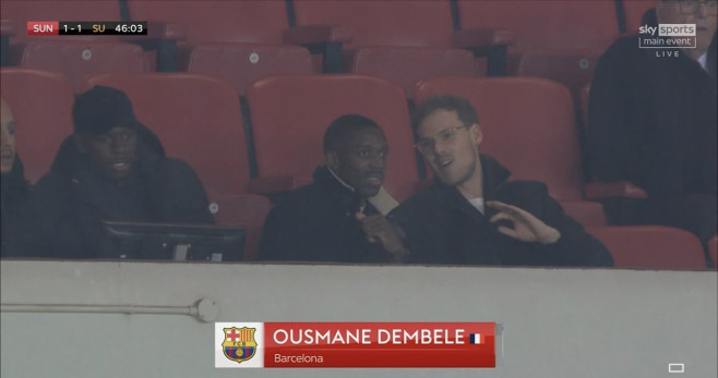Ousmane Dembelé, cazado presenciando un partido del Sunderland / REDES