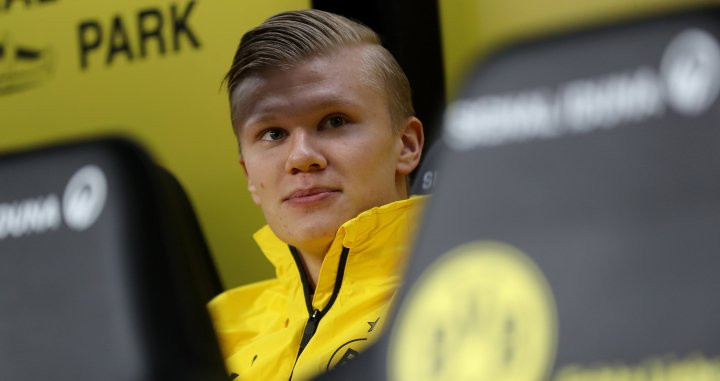 Erling Haaland en un partido con el Borussia Dortmund /EFE