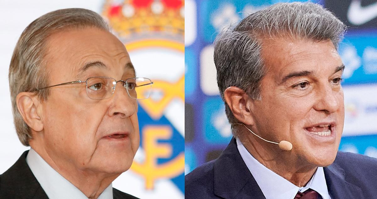 Los presidentes del Real Madrid, Florentino Pérez (i), y del Barça, Joan Laporta (d) / EUROPA PRESS