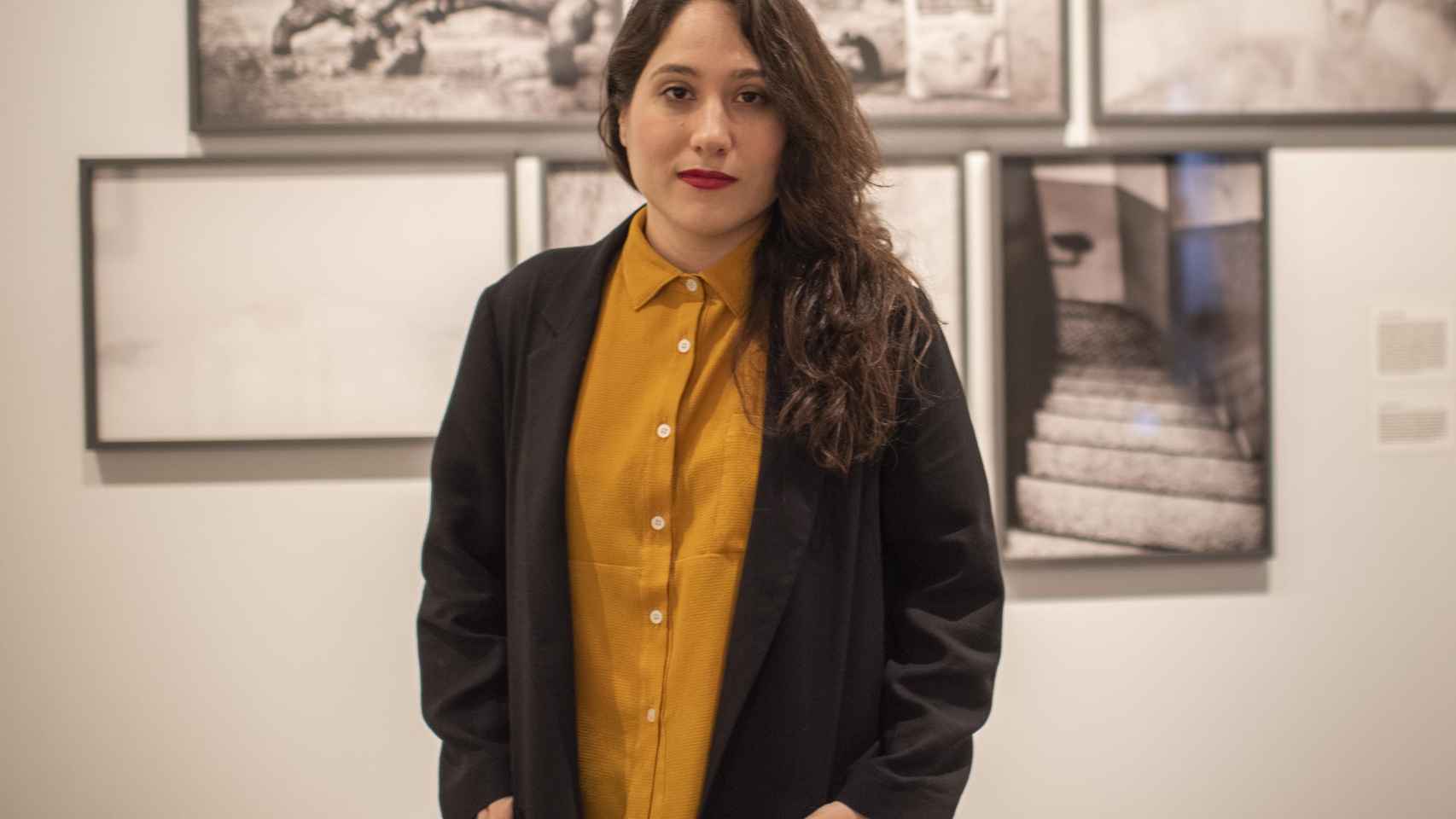 Retrato de Laia Abril durante la rueda de prensa de la inauguración de su exposición 'On abortion'