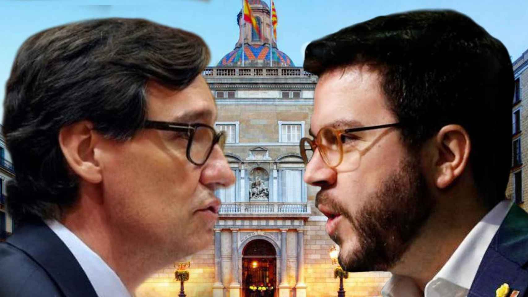 Salvador Illa (PSC) y Pere Aragonès (ERC) en un fotomontaje / CG