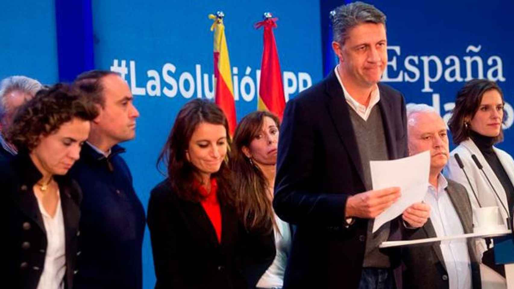 Xavier García-Albiol (c), en la noche electoral del 21D, el peor resultado del PP / EFE