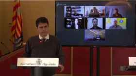 El alcalde de Igualada, Marc Castells, en una comparecencia online por el coronavirus / CG