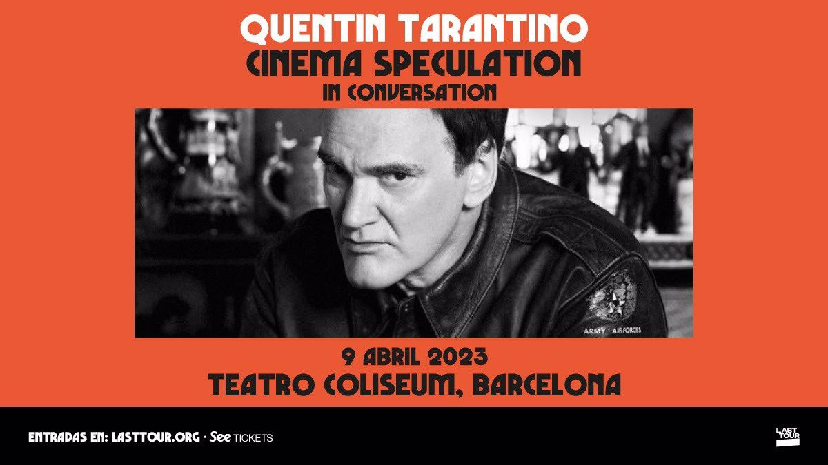 Publicidad del encuentro de Tarantino con sus 'fans' en Barcelona