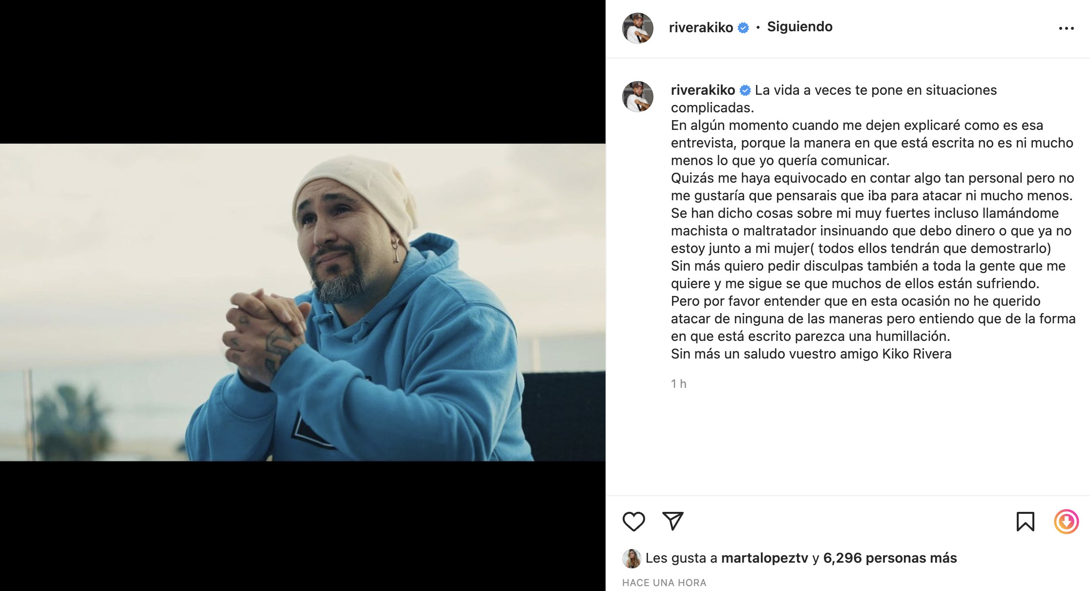 Publicación de Kiko Rivera en Instagram / @riverakiko