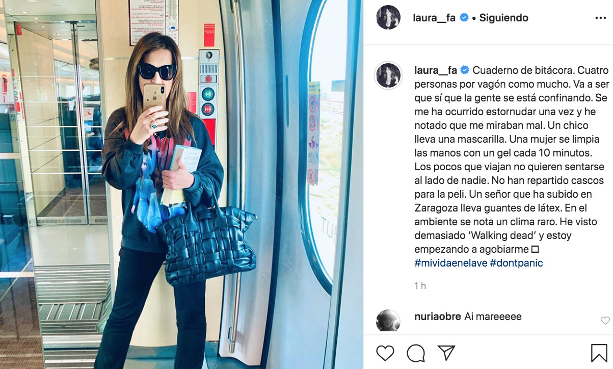 Laura Fa pone su salud en riesgo viajando a Madrid, uno de los epicentros del coronavirus / INSTAGRAM