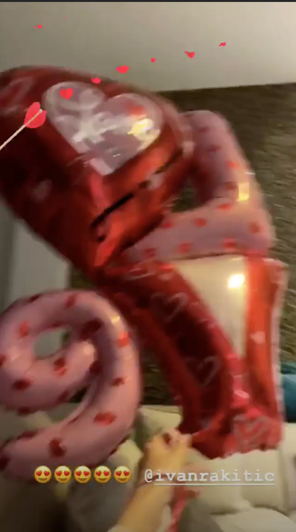 Los globos que Ivan Rakitic le regaló a Raquel Mauri